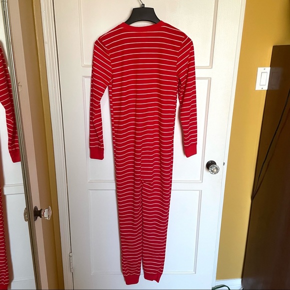 Red n white stripe thermal target onesie pjs - Picture 2 of 5